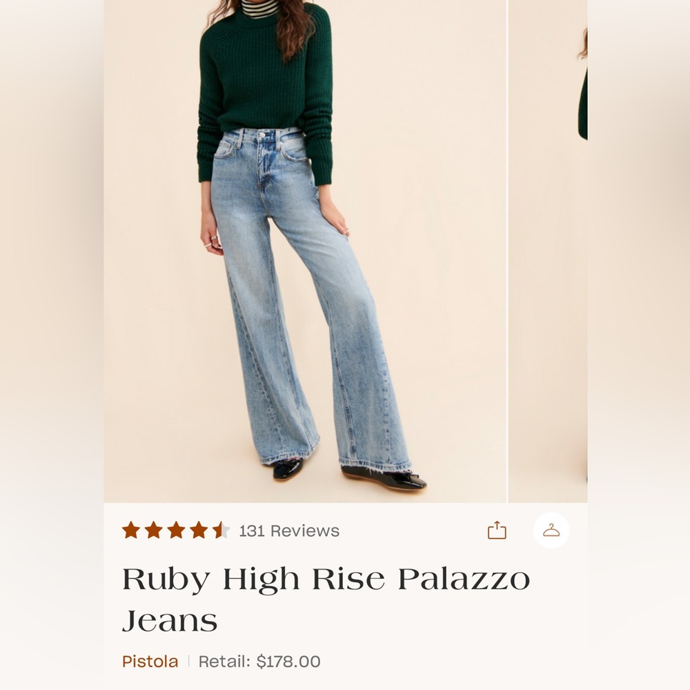 High Rise Palazzo Pistola Jeans